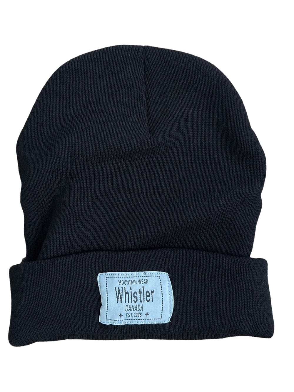 Whistler Black Knit Beanie Hat Unisex Cuffed Winter Streetwear Canada Ski